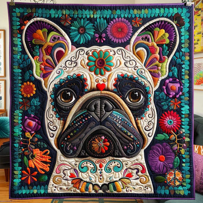 Floral French Bulldogs Dreams WN2210005CL Quilt