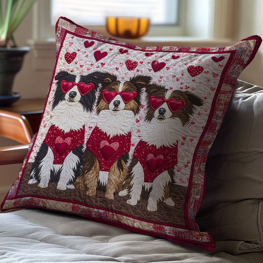 Valentine Border Collie WY2701056CL Quilt Pillow Case