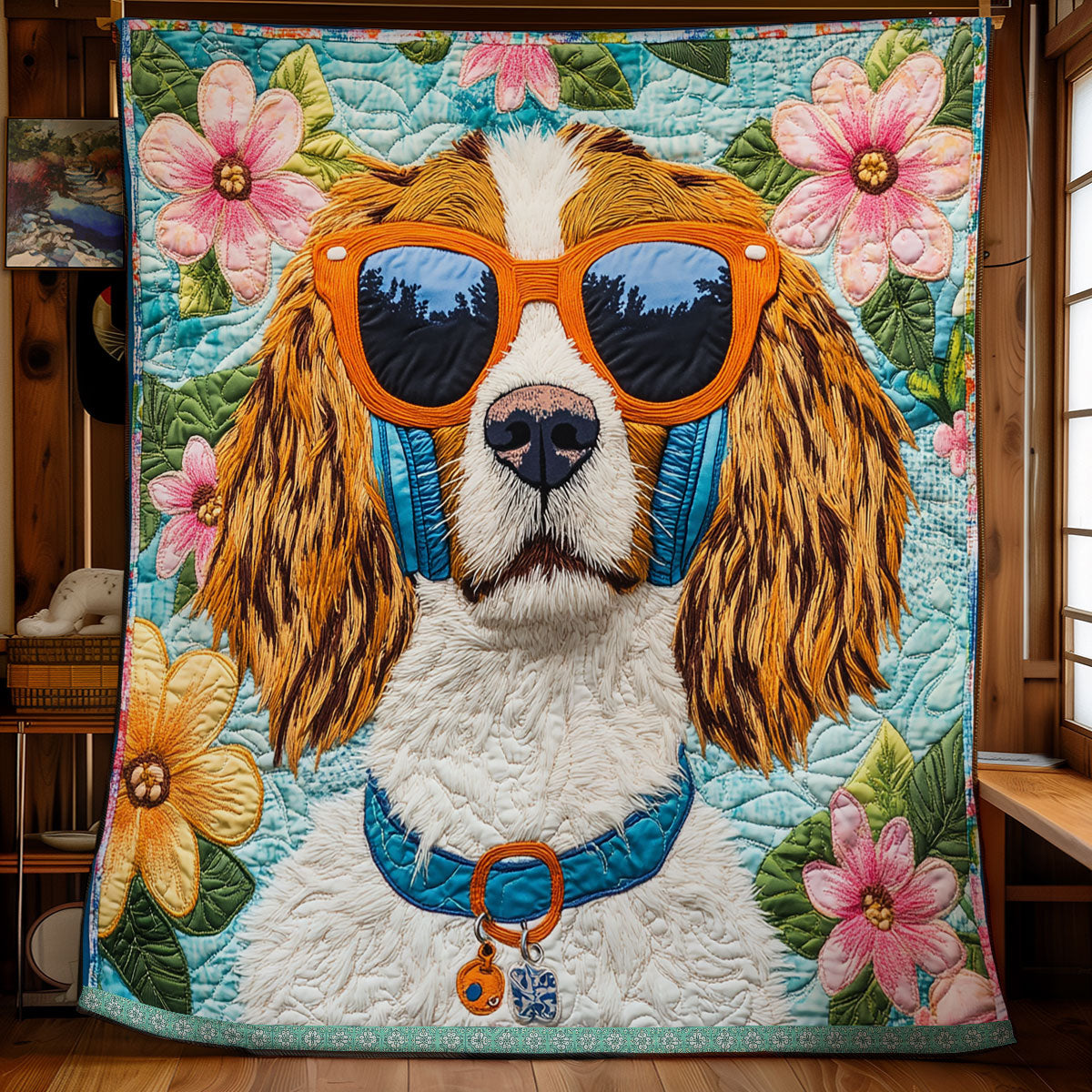 Happy Cocker Spaniel WX1112029CL Quilt