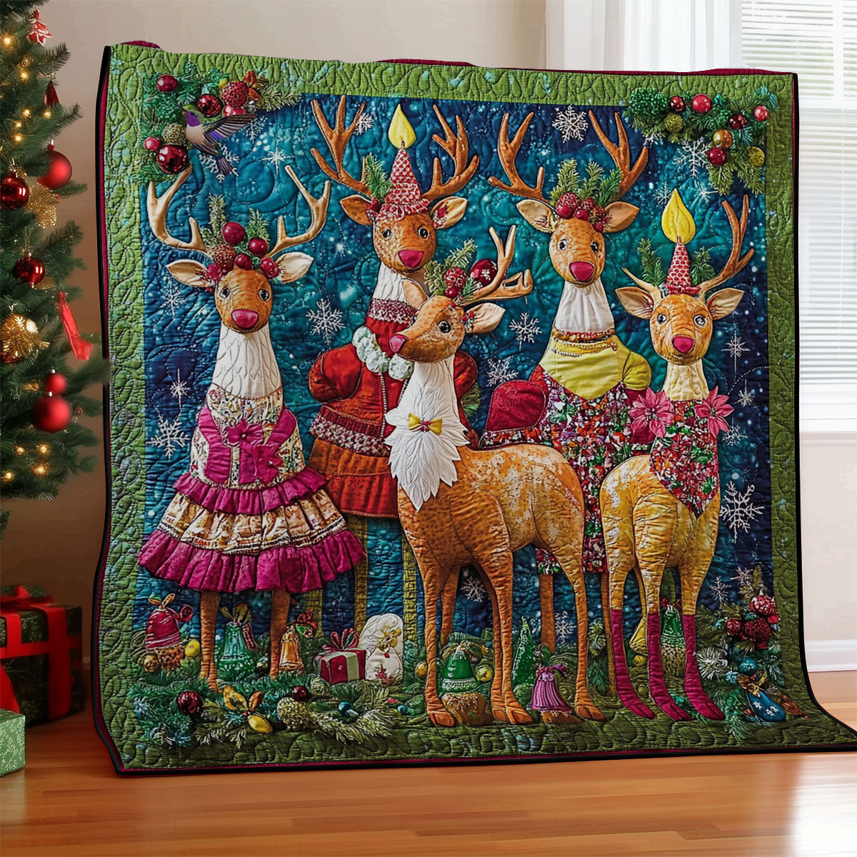 Reindeer Family WY2511021CL Quilt