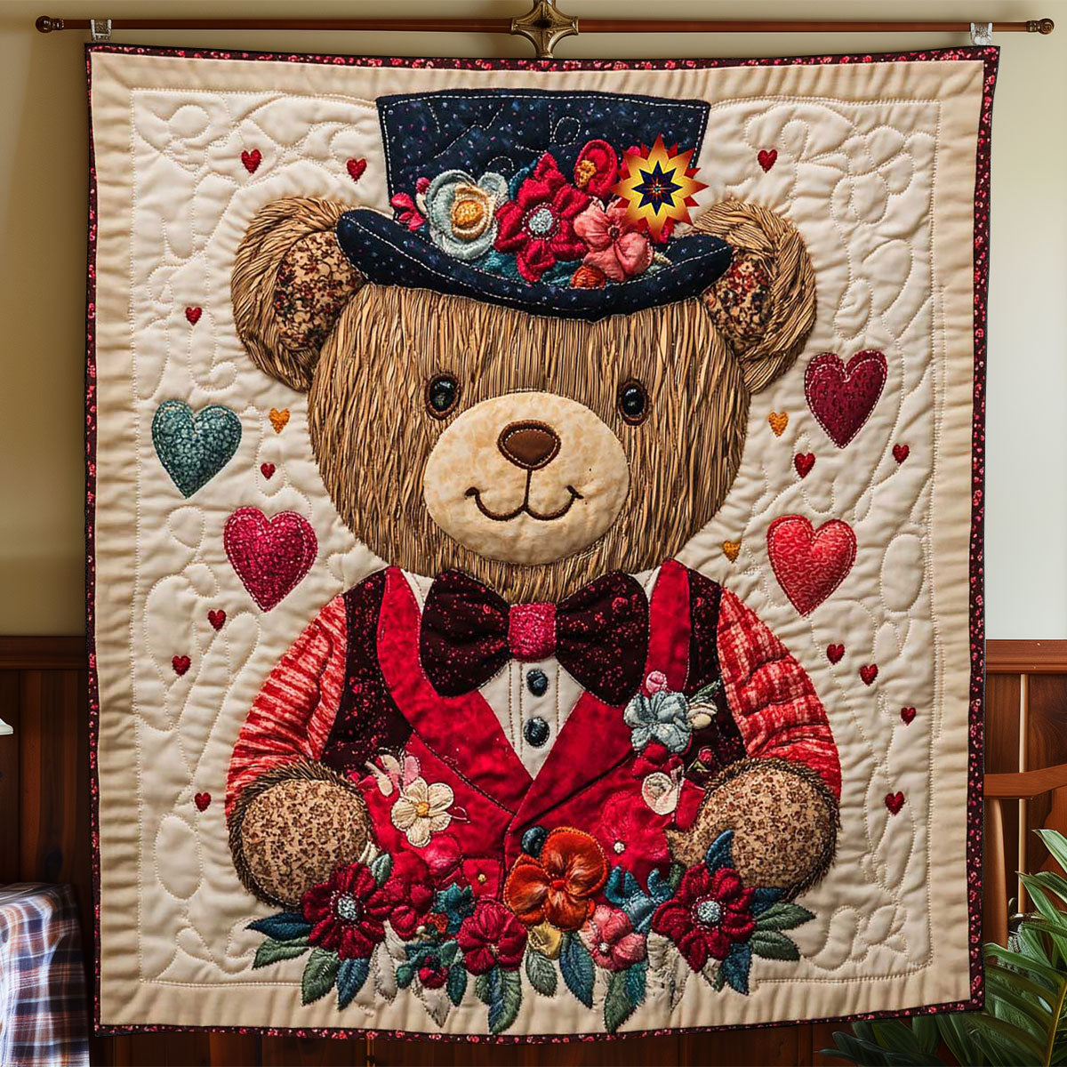 Gentleman Teddy Bear WP1612004CL Quilt