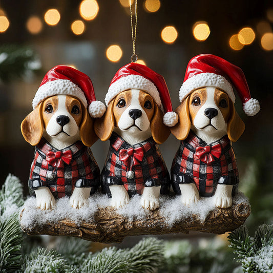 Merry Beagle WN1410031CL Christmas Ornament
