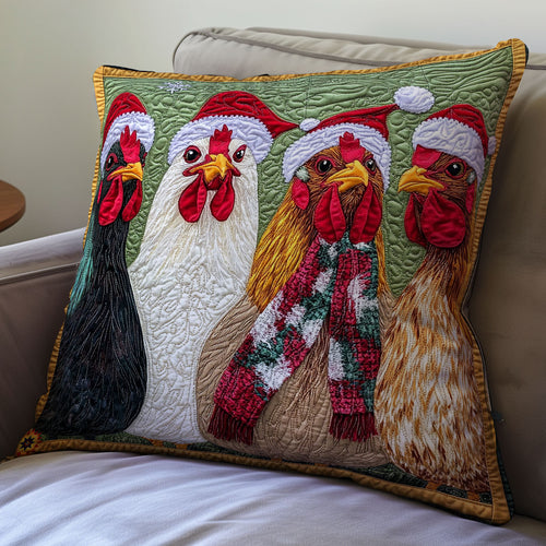 Santa Chicken WY2911056CL Quilt Pillow Case