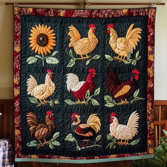 Colorful Chicken WX1712013CL Quilt