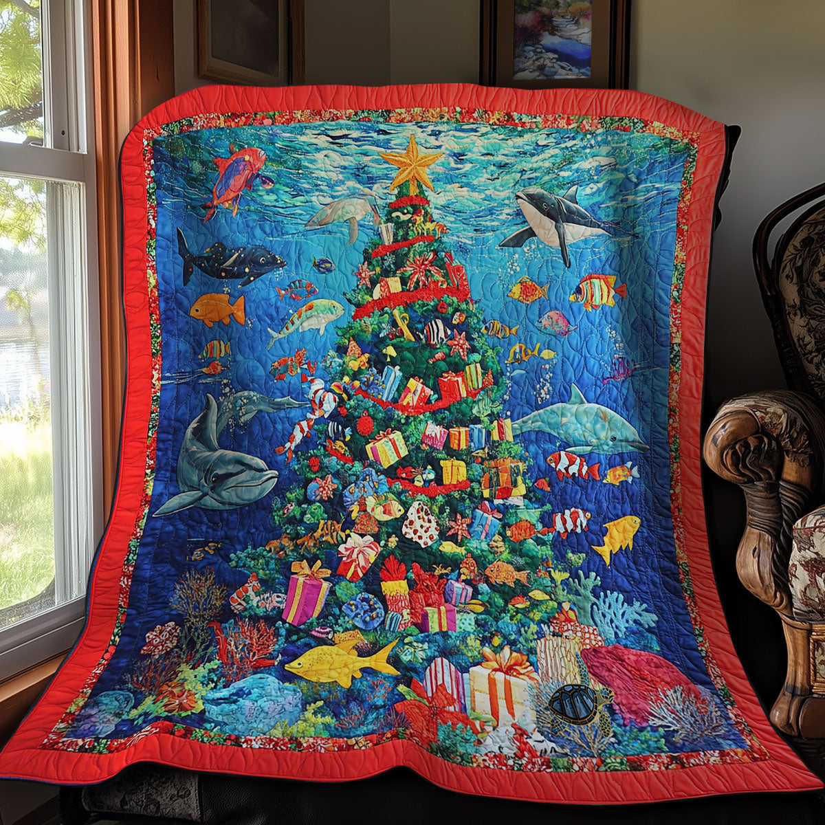 Ocean Christmas Tree WY1311006CL Quilt