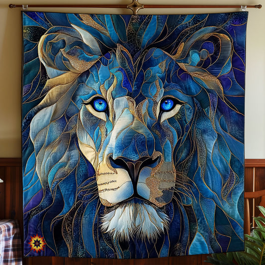 Navy Lion Abstract WY2711041CL Quilt