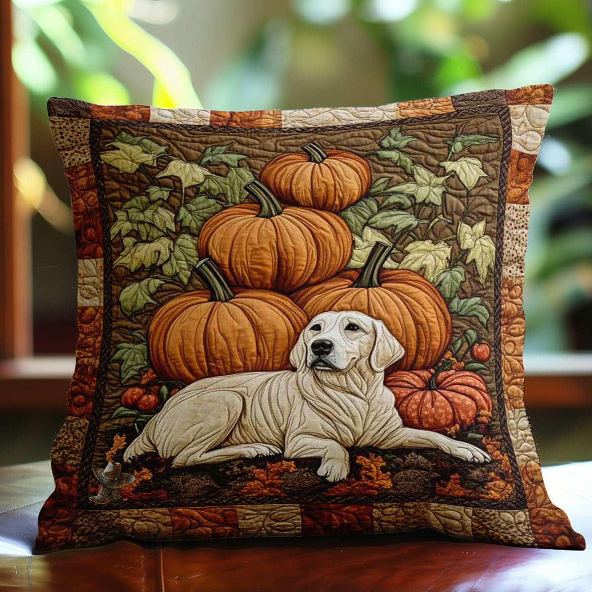 Labrador Retriever Pumpkin WN0310113CL Quilt Pillow Case
