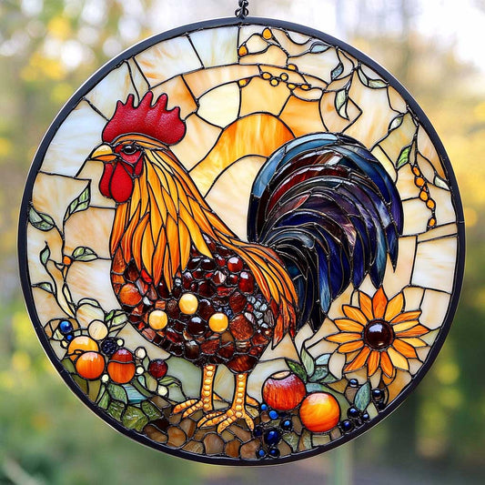 Farm Chicken WN2211075CL Stained Glass Suncatcher