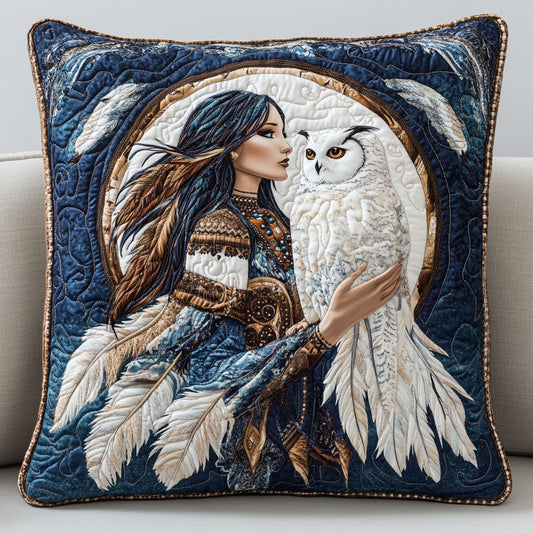 Woman White Owl WT0204009CL Quilt Pillow Case