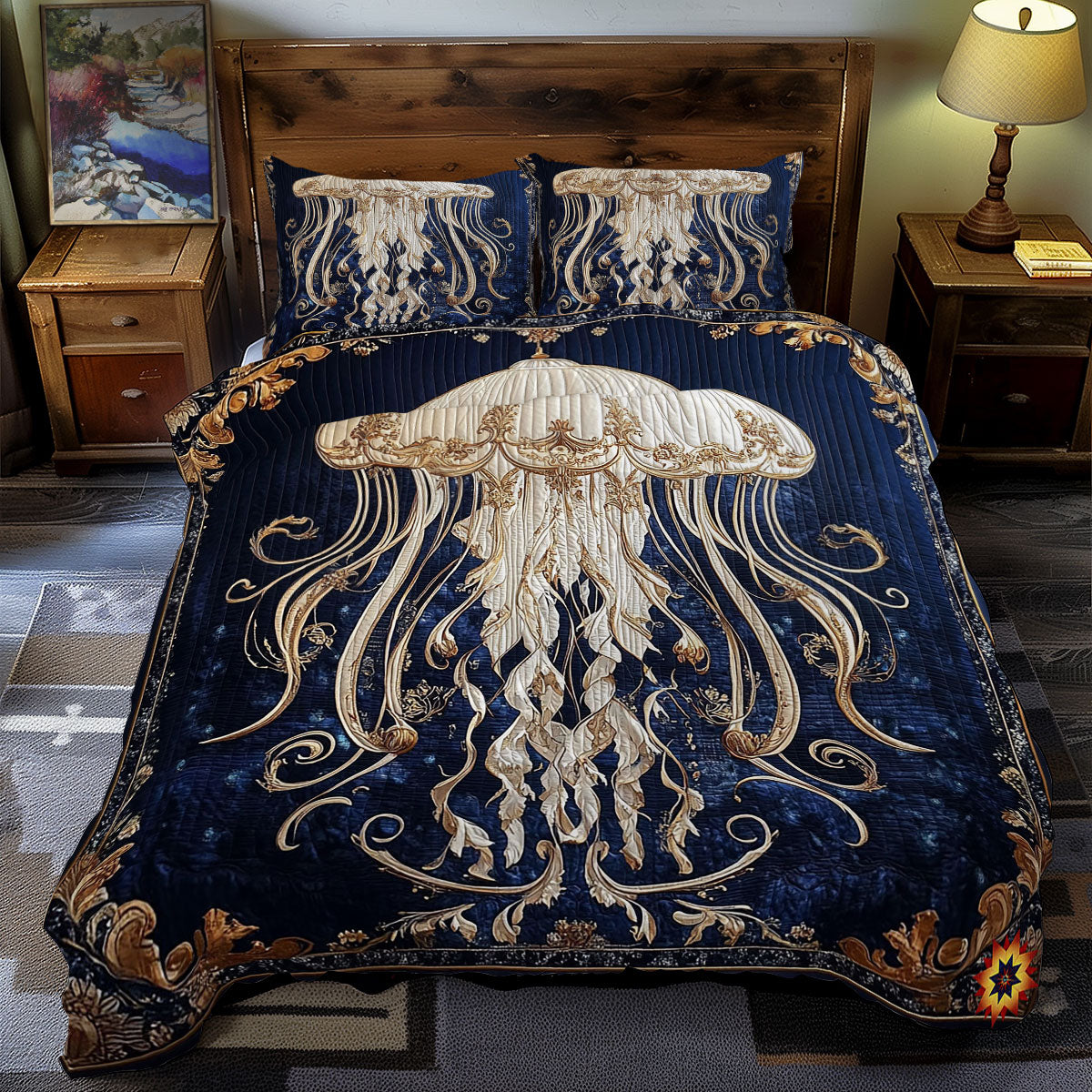 Royal White Octopus WY1812057CL Duvet Cover Set