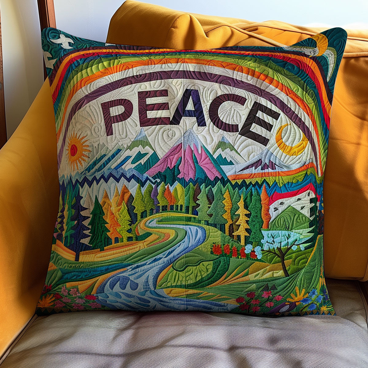 Hippie Peace WJ2410033CL Quilt Pillow Case