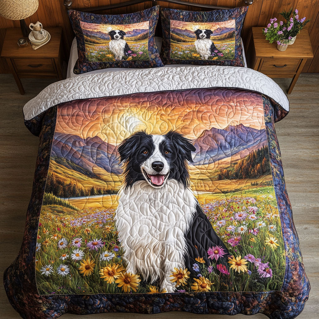Border Collie Flower WT1901020CL Duvet Cover Set