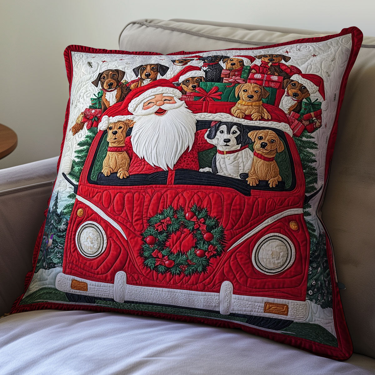 Christmas Van WY0412107CL Quilt Pillow Case