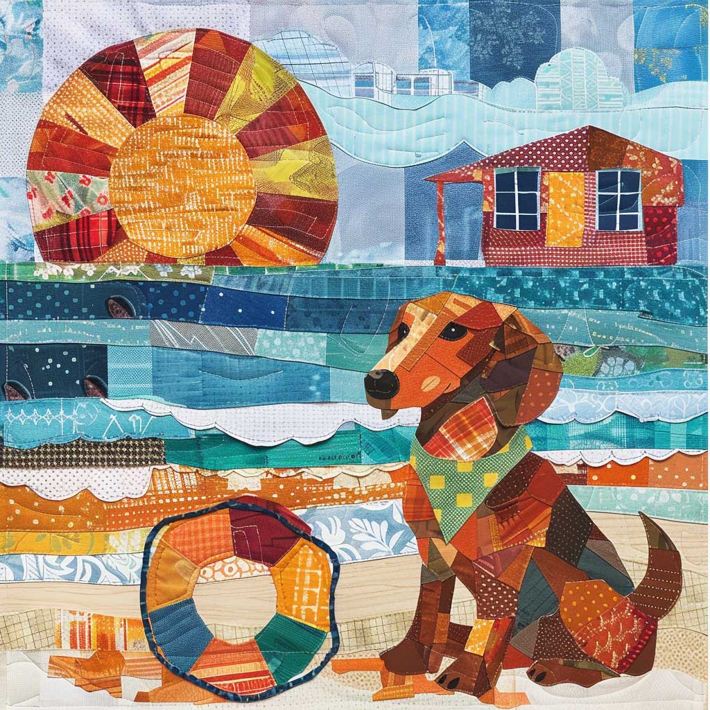 Dog By The Beach WJ3007030CL Quilt