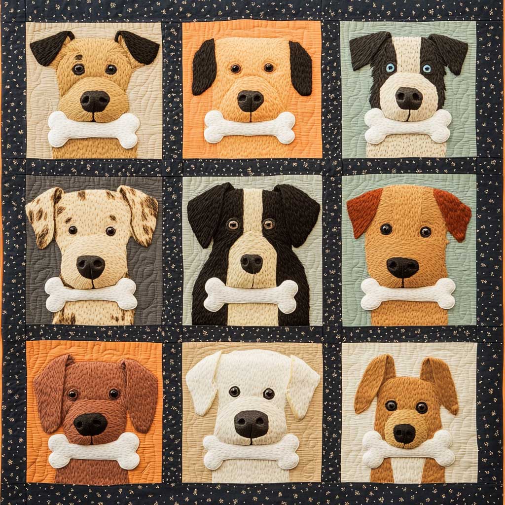 Dogs Love Bones XR0608002CL Quilt