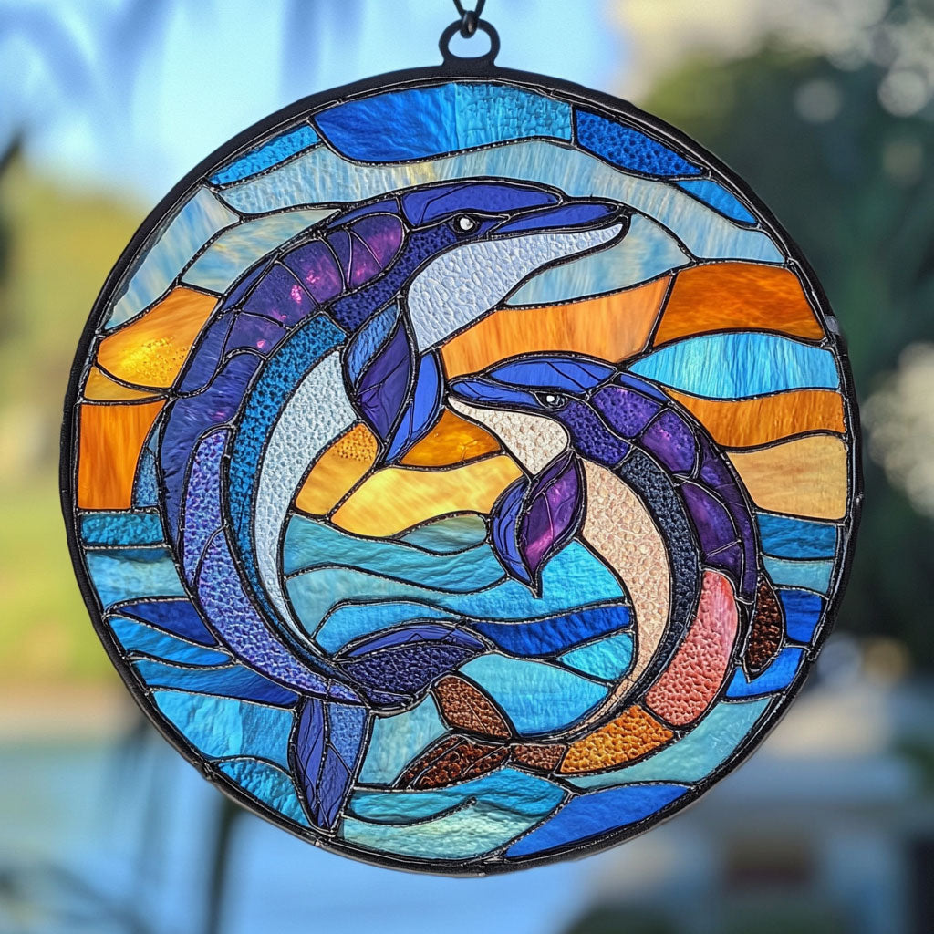 Dolphin Couple WU1701015CL Suncatcher
