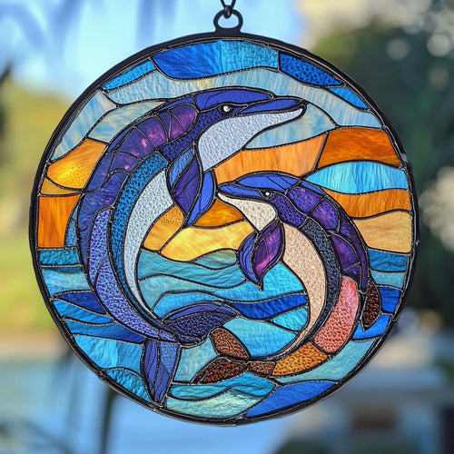 Dolphin Couple WU1701015CL Suncatcher