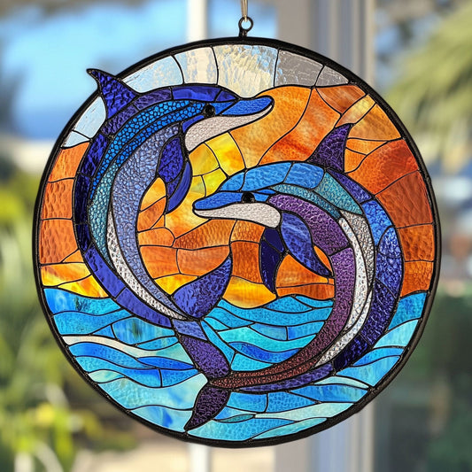 Dolphin Couple WU1701016CL Suncatcher