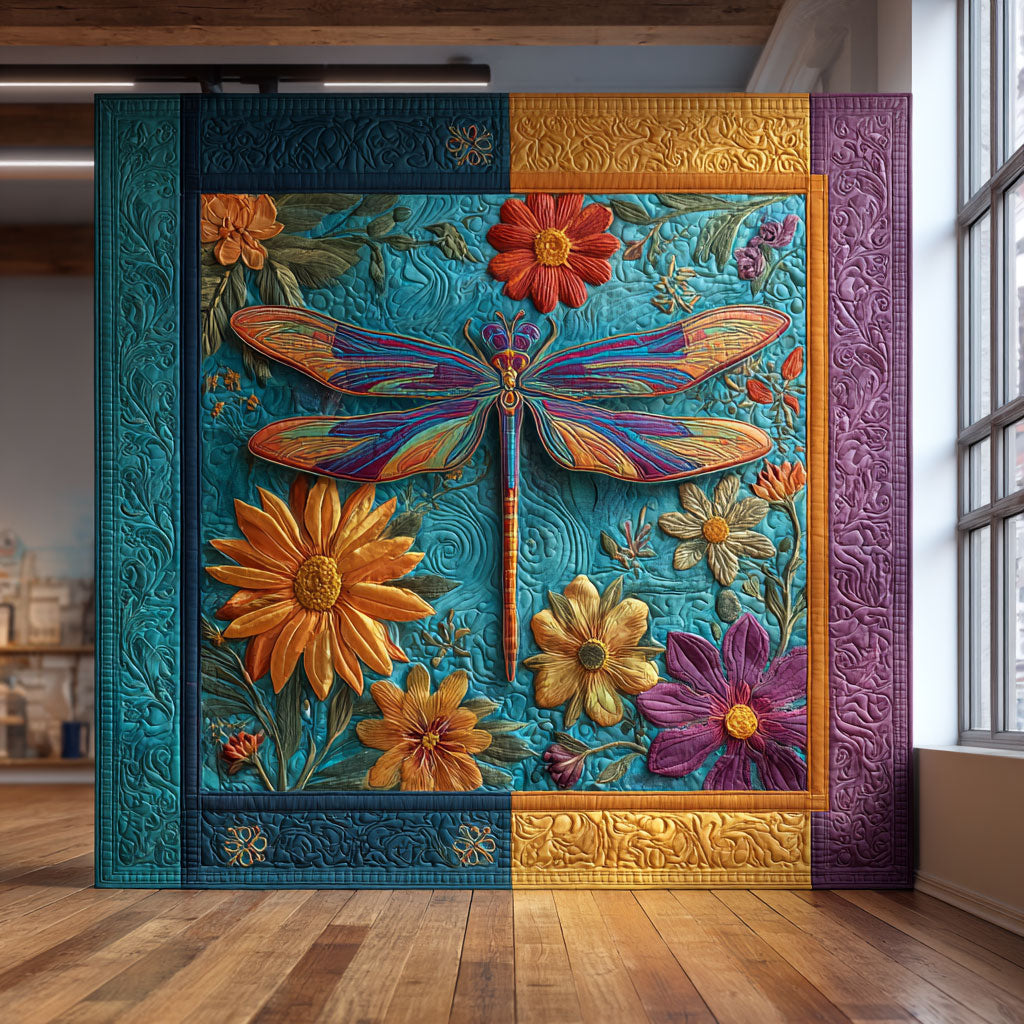 Dragonfly Flower Glow CW1308052CL Quilt
