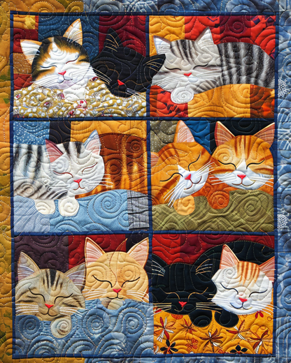 Cute Cat Sleeping YR1608005CL Quilt