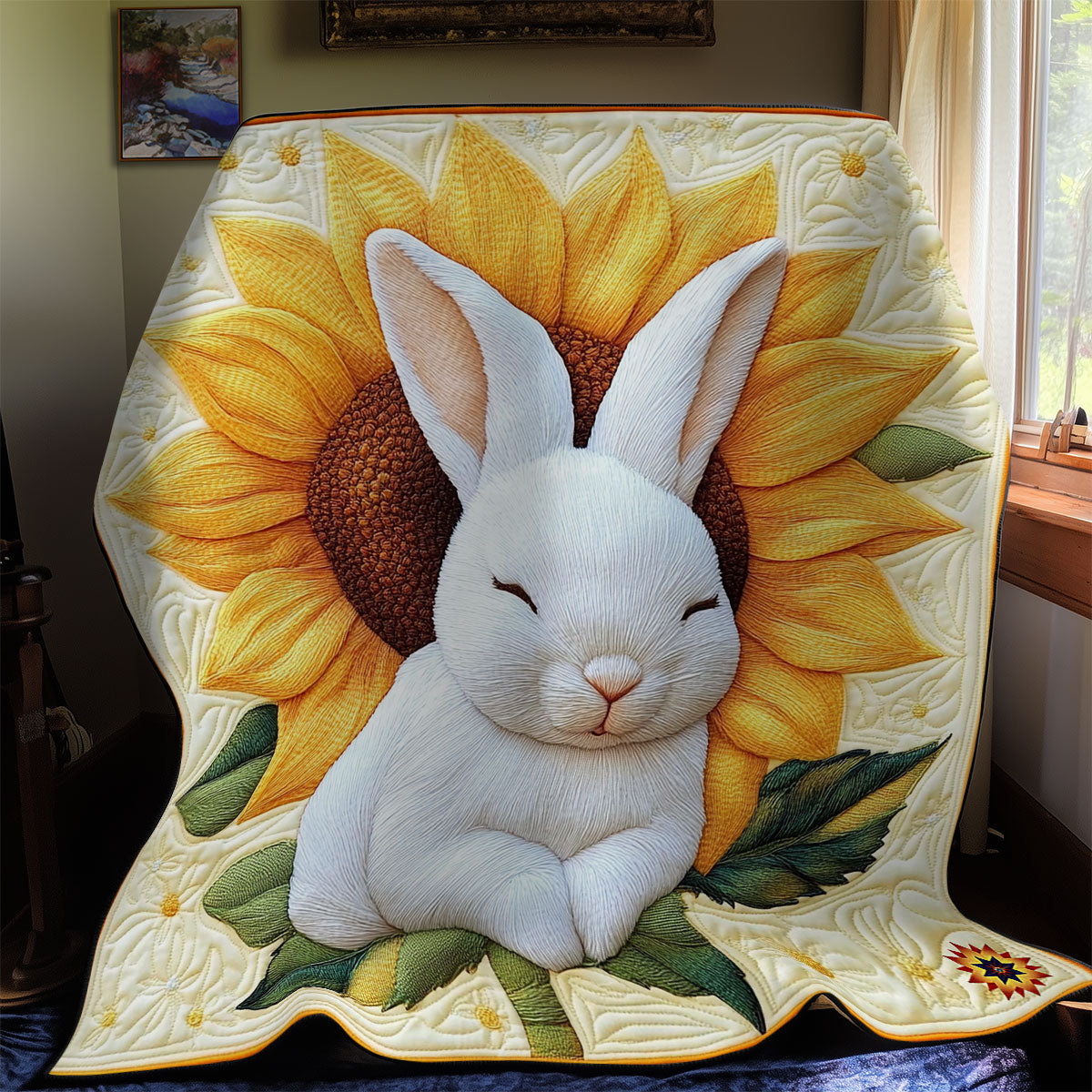 Sunflower Sleeping Rabbit WY1411019CL Quilt