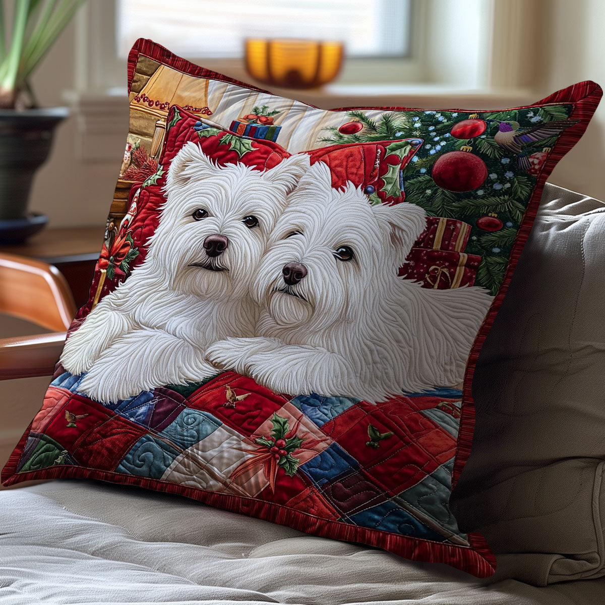 Shih Tzu Couple WY0412115CL Quilt Pillow Case