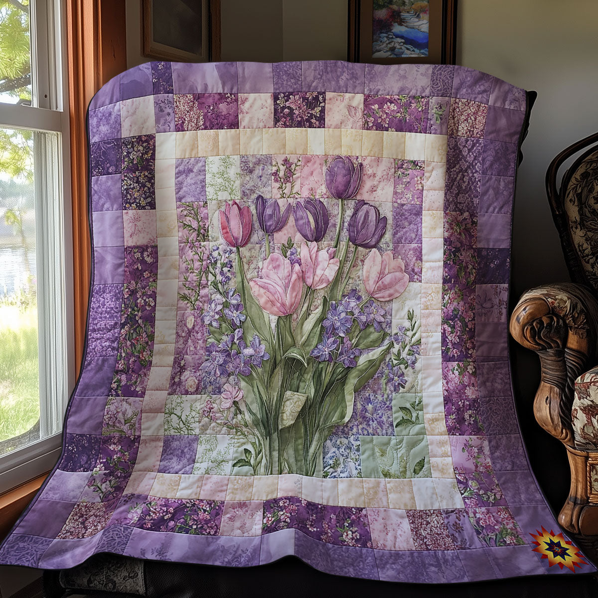 Purple Tulip WY1911046CL Quilt