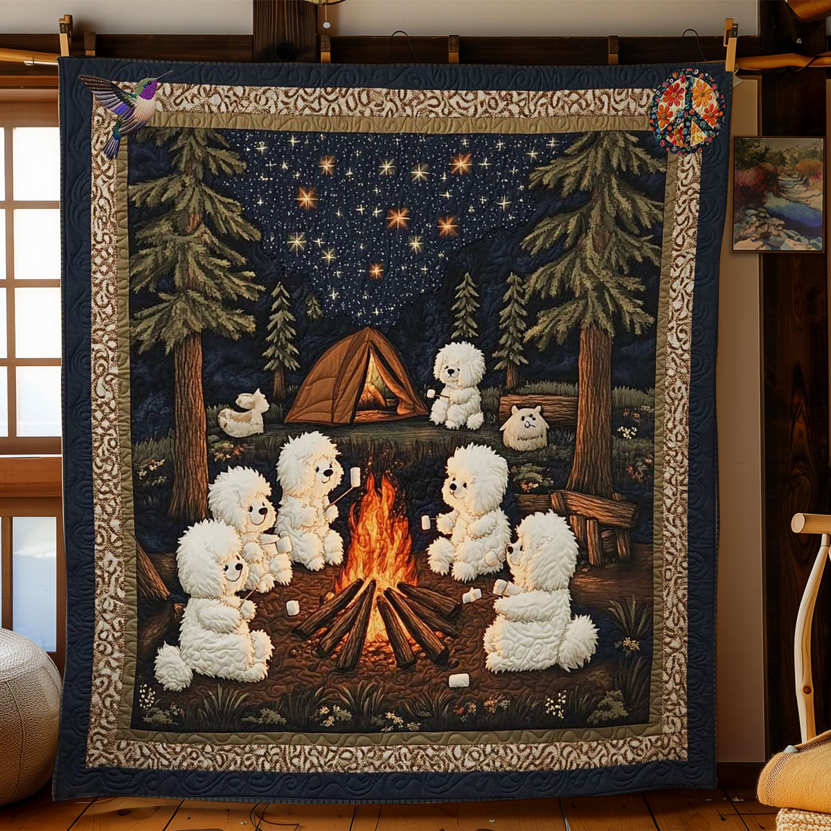 Bichon Fireside Fun WN2811071CL Quilt