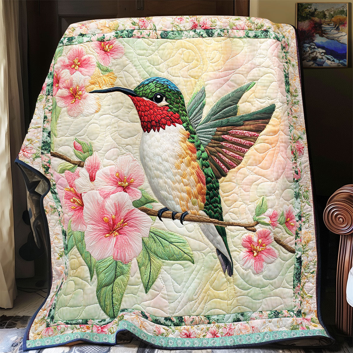 Hummingbird Flower WX1312031CL Quilt