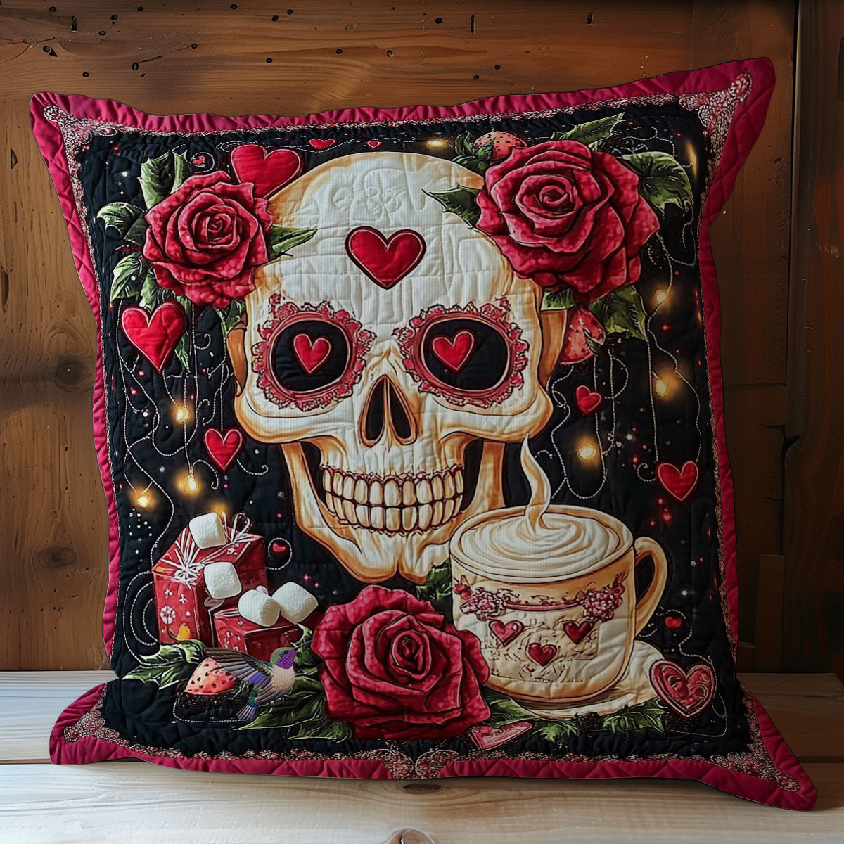 Valentine Rose Skull WY0101067CL Quilt Pillow Case