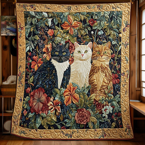 Portrait Cat In Garden WY2301073CL Quilt