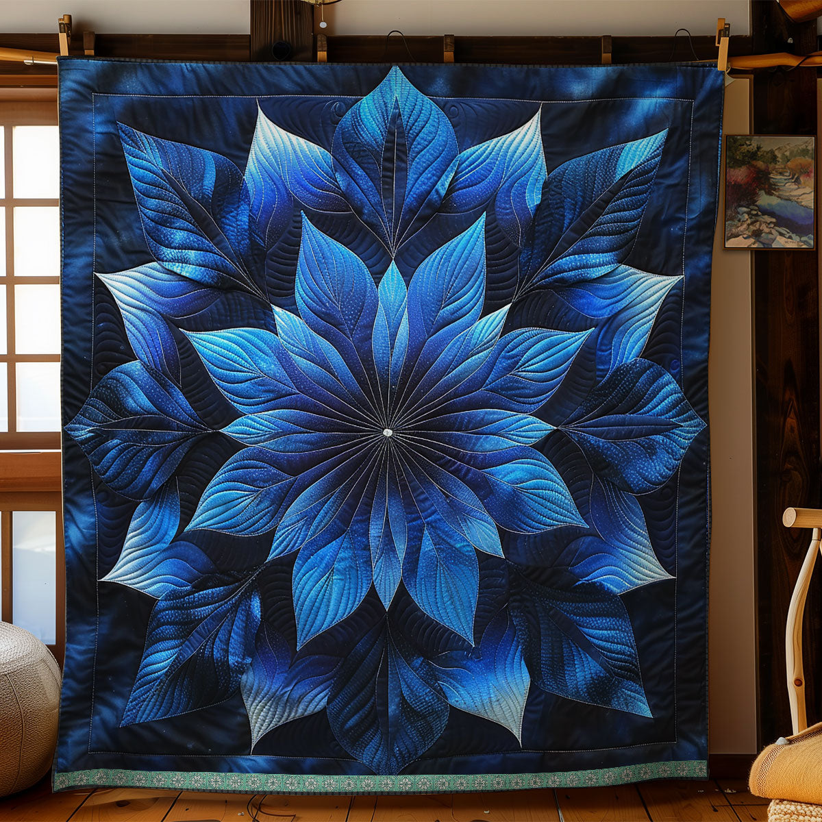 Enchanted Blue Bloom WN1309005CL Quilt