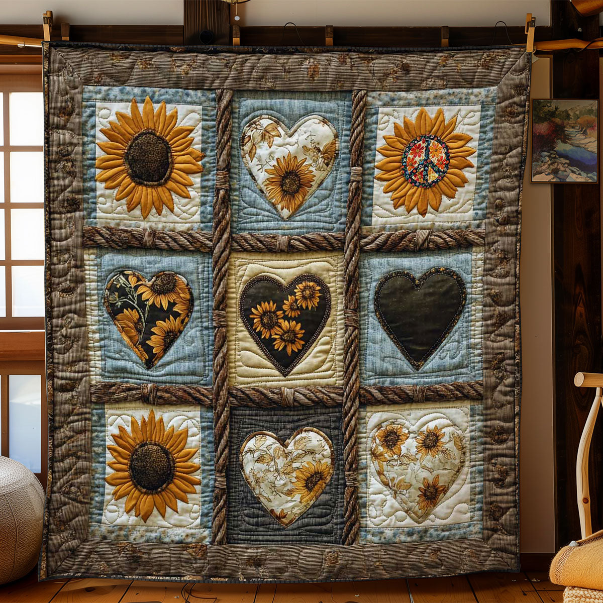 Rustic Heart WN2211018CL Quilt