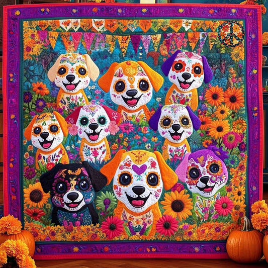 Day Of The Dead Dogs WN0611014CL Quilt