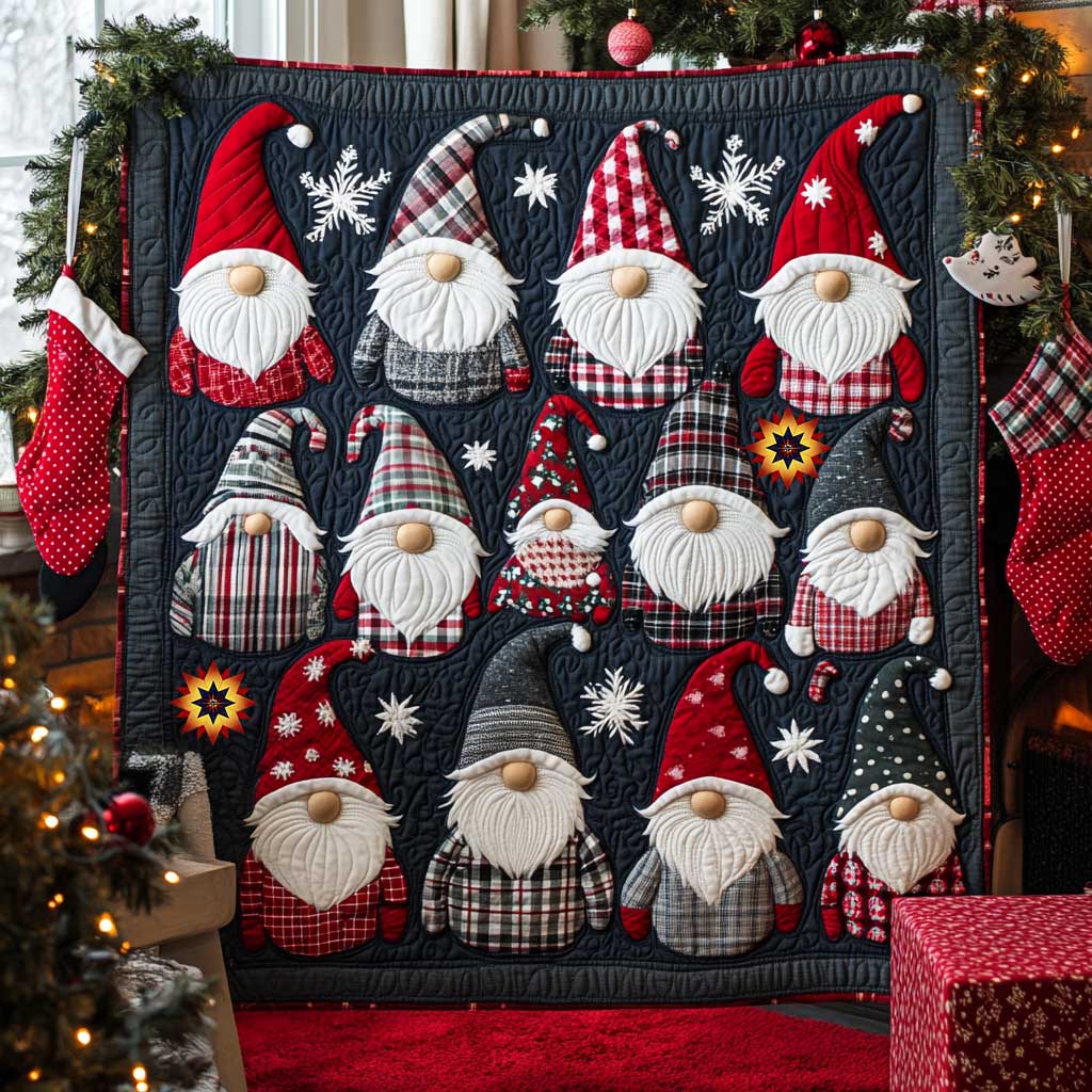 Holiday Cheer Gnomes WN2011110CL Quilt