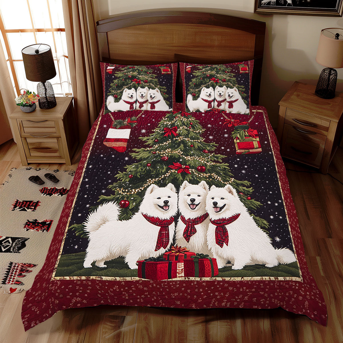 Christmas Samoyed WJ0411027CL Duvet Cover Set