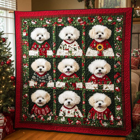 Cozy Christmas Bichon Frise WN0511019CL Quilt