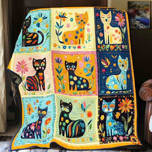 Abstract Cat WY1411012CL Quilt