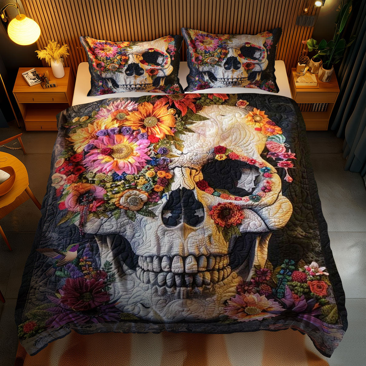 Skull Of Flowers WN2110124CL Duvet Cover Set