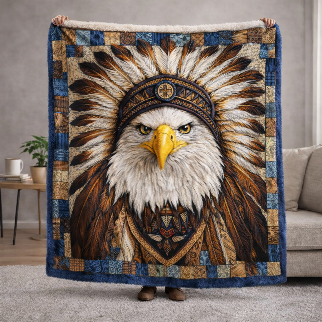Native Eagle QA2101007CL Faux Fur Throw Blanket
