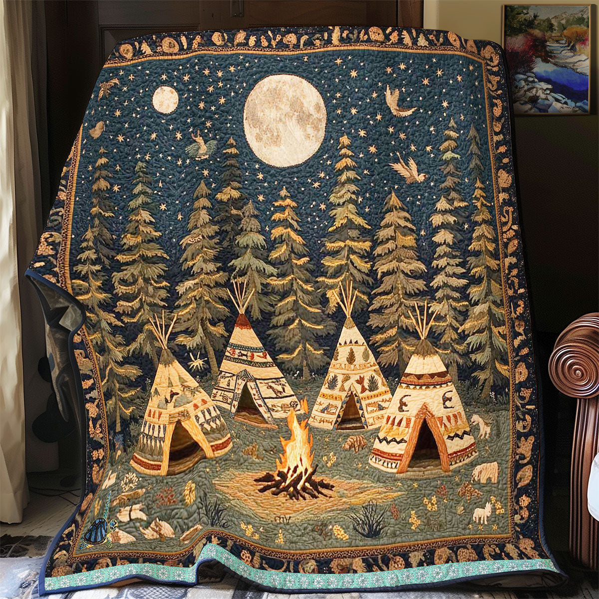 Native American Tipi Tent WP1211048CL Quilt