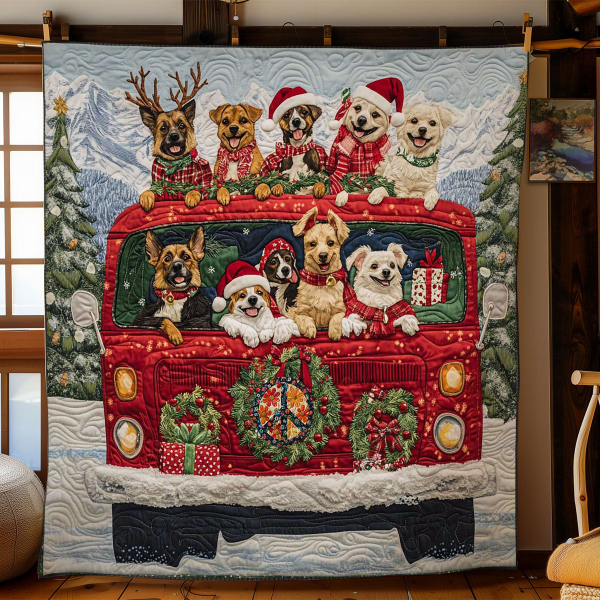 Christmas Dog Adventure WN2510048CL Quilt