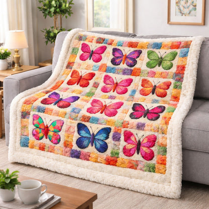 Joyful Butterfly KL2301004CL Faux Fur Throw Blanket