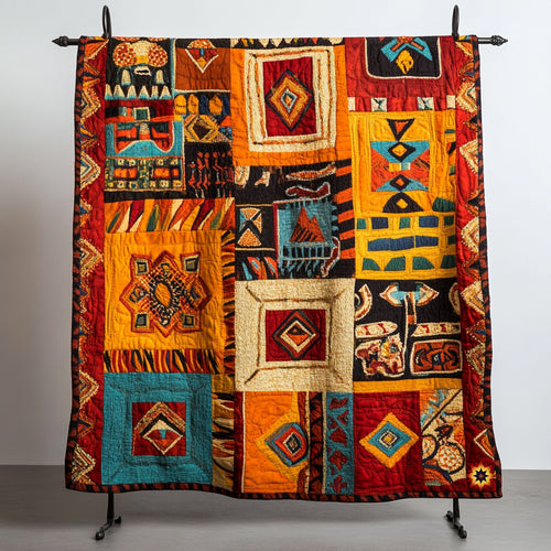 Native American Tribal Patchwork WU0611003CL Quilt