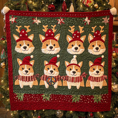 Merry Corgi Christmas WN3110046CL Quilt