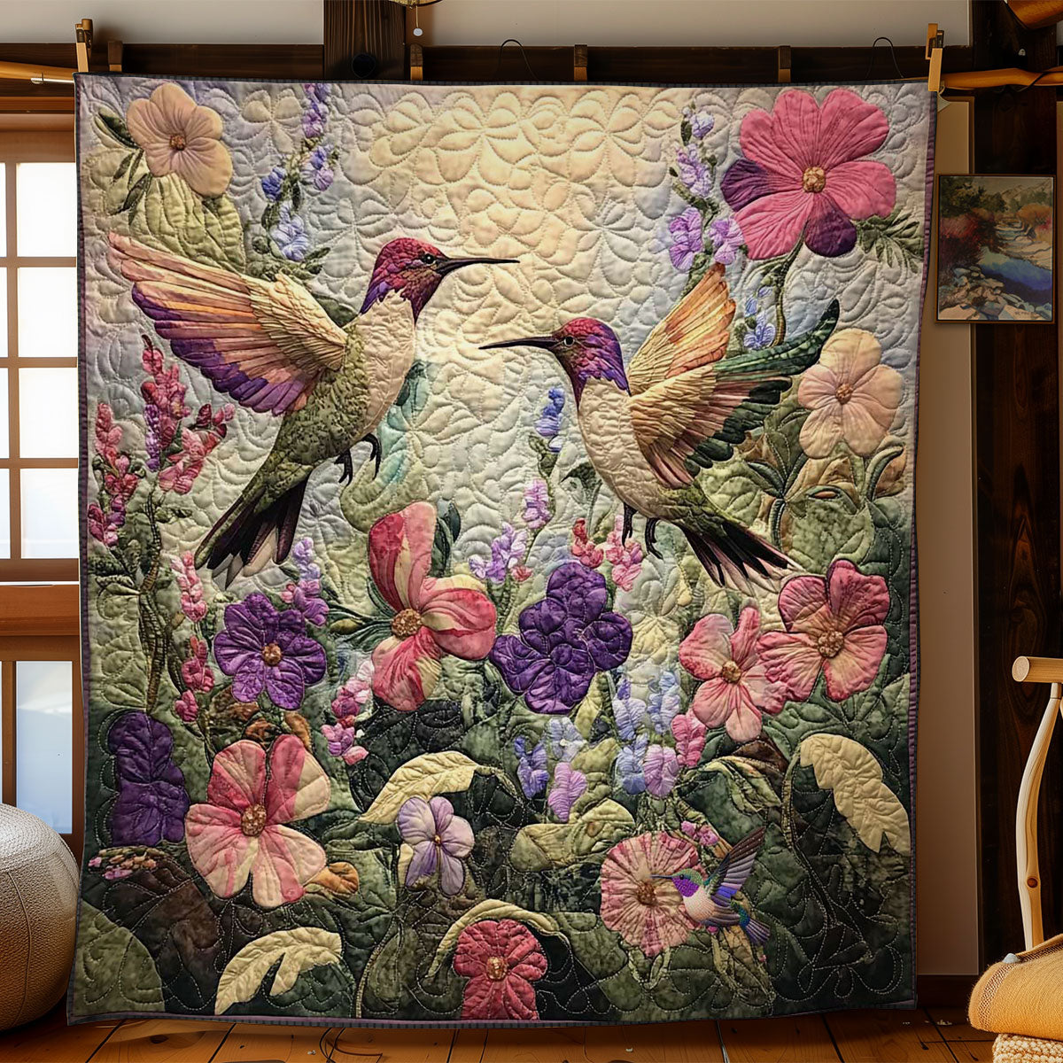 Hummingbird's Floral Feast WN0111008CL Quilt