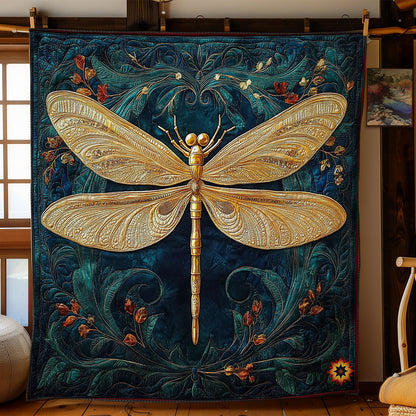 Abstract Gold Dragonfly WY0312016CL Quilt