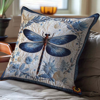 Blue Flower Wreath Dragonfly WY1612084CL Quilt Pillow Case