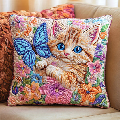 Kitten Butterfly WT1403032CL Quilt Pillow Case