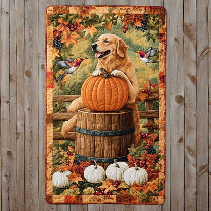 Golden Retriever's Pumpkin Patch WN2709080CL Quilted Table Runner